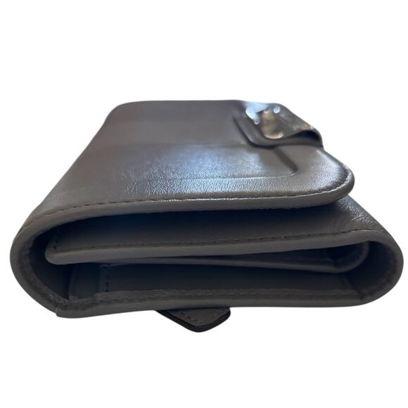 Coach 45125 Kristin Silver Gray Leather Envelope Clutch Wallet NWT MSRP $238 - Picture 7 of 9